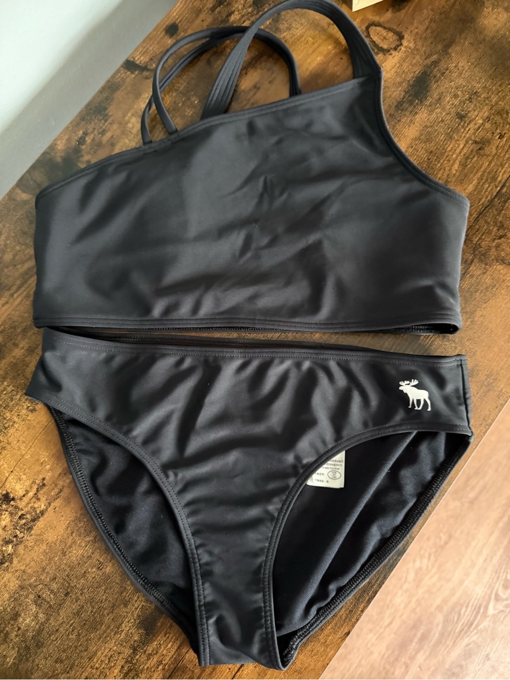 abercrombie kids Black Two-Piece Bikini Set - Cropped Tank & Briefs
